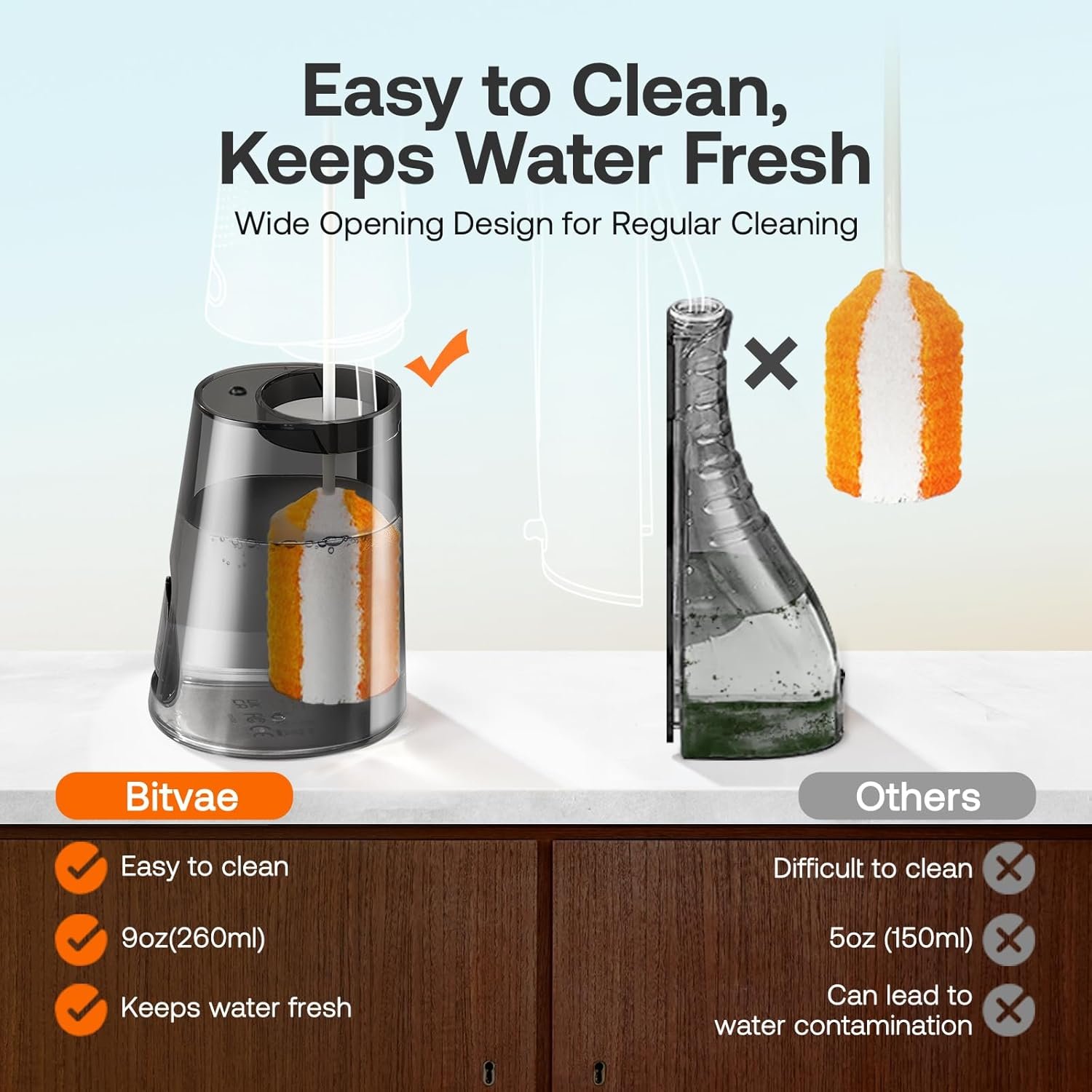 Bitvae C6 - Irrigador dental de agua para púa de dientes, hilo dental inalámbrico para viajes con 6 puntas de chorro, 3 modos de 5 intensidades, IPX7 impermeable, limpiador oral portátil y recargable, color negro - Imagen 55