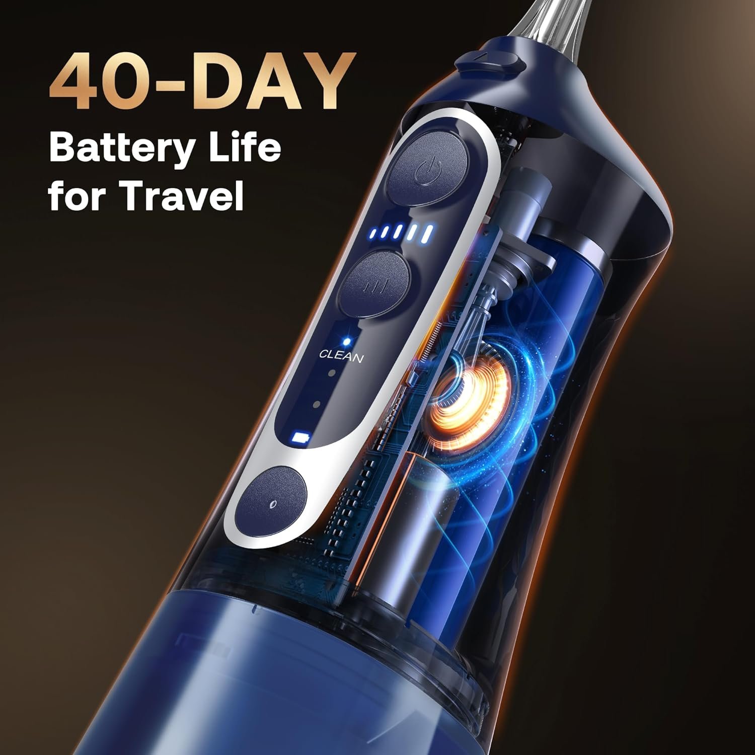 Bitvae C6 - Irrigador dental de agua para púa de dientes, hilo dental inalámbrico para viajes con 6 puntas de chorro, 3 modos de 5 intensidades, IPX7 impermeable, limpiador oral portátil y recargable, color negro - Imagen 71