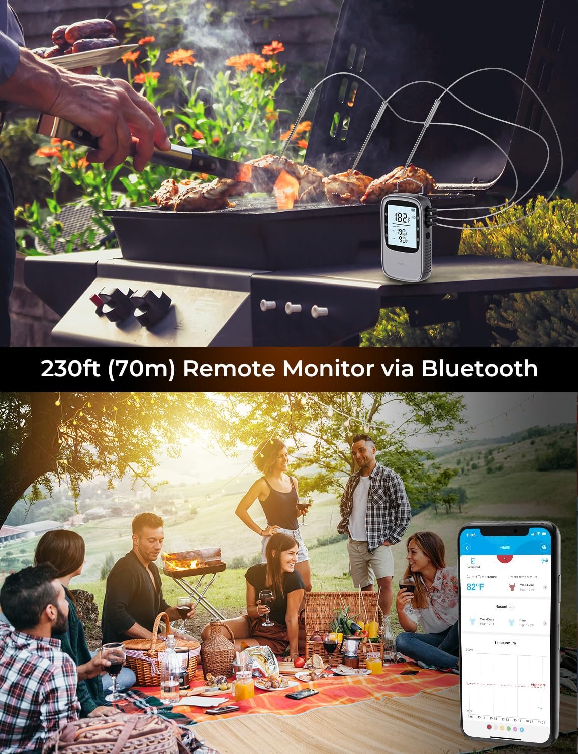 Govee - Termómetro para carne, termómetro para alimentos inalámbrico, reloj temporizador con sondas - Imagen 19