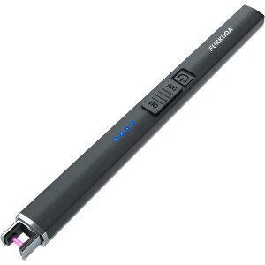 Encendedor de plasma de arco eléctrico para velas, con batería recargable USB, sin llama y resistente al viento, con interruptor doble de seguridad (negro obsidiana)