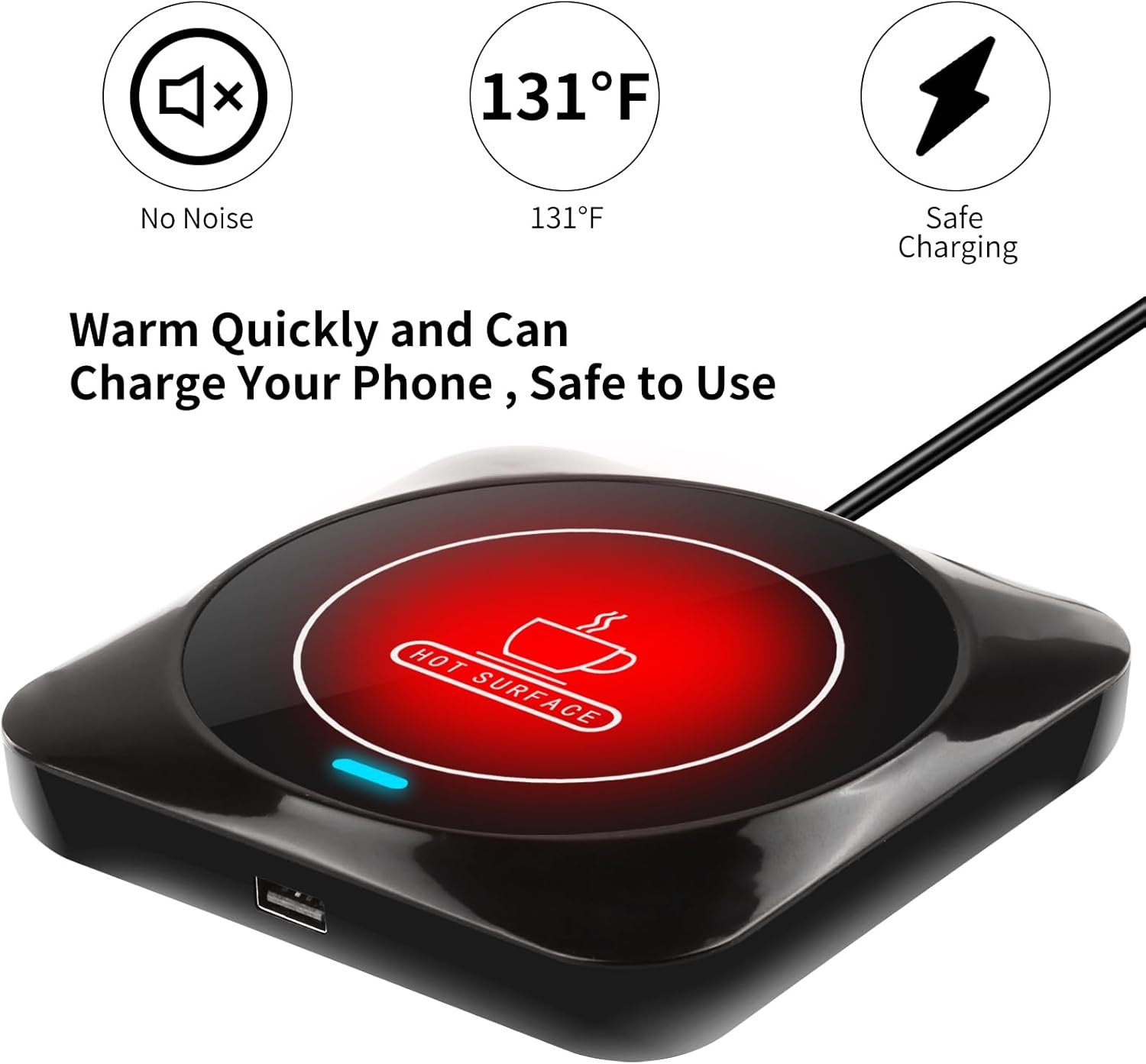 Calentador inteligente de tazas de café USB con encendido/apagado automático inducido por presión, accesorios de café para escritorio de oficina en casa - Imagen 5