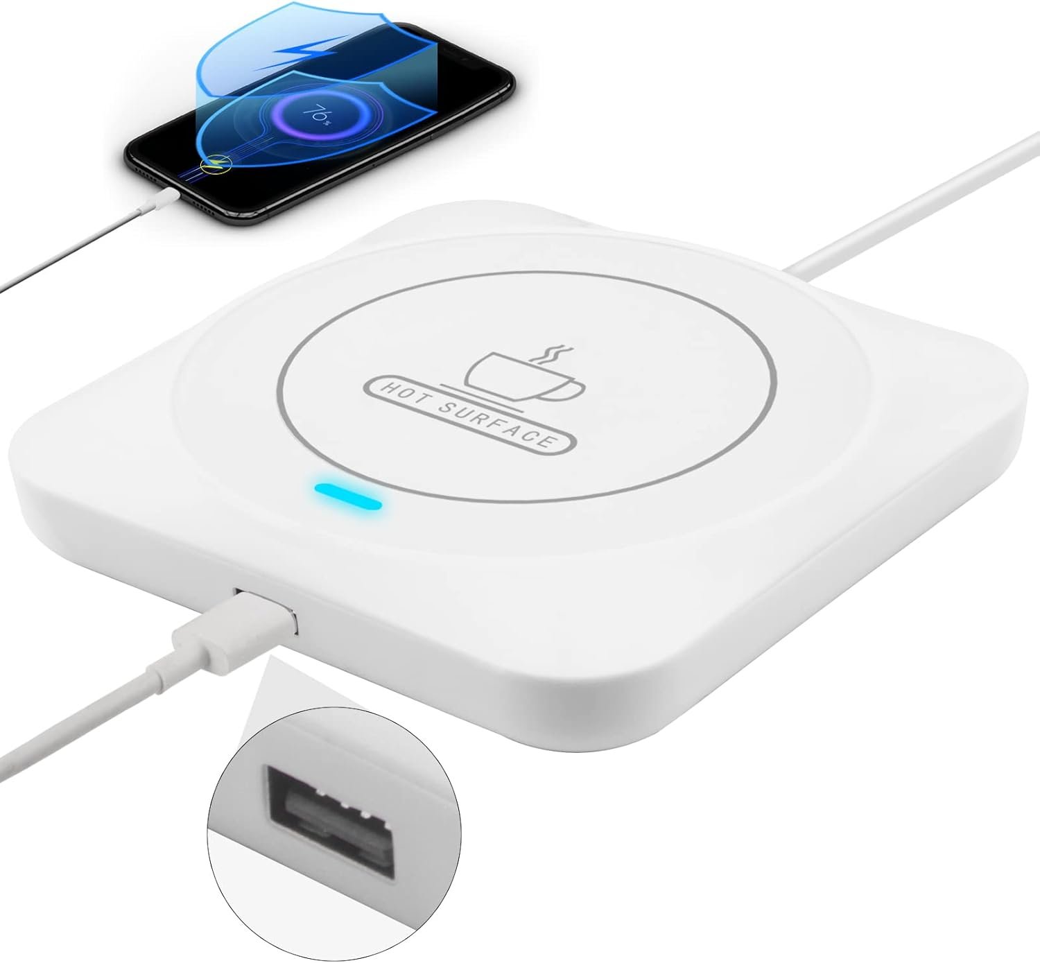 Calentador inteligente de tazas de café USB con encendido/apagado automático inducido por presión, accesorios de café para escritorio de oficina en casa - Imagen 8