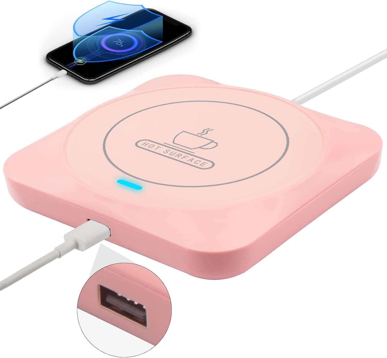 Calentador inteligente de tazas de café USB con encendido/apagado automático inducido por presión, accesorios de café para escritorio de oficina en casa - Imagen 15