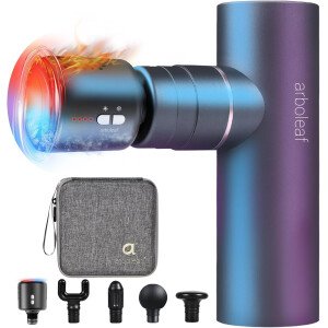 arboleaf Thermacool - Pistola de masaje de tejido profundo con cabeza fría y calor, eléctrica de metal completo, portátil, masajeador de mano para espalda, dolores musculares corporales, alivio del dolor