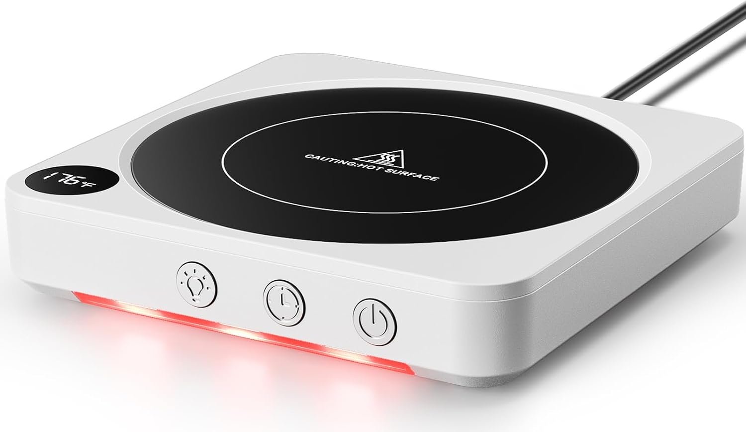 Calentador de tazas – Calentador de taza de café de 36 W para escritorio con pantalla de temperatura, apagado automático de 2 a 12 horas, calentador de velas inteligente, accesorios ideales - Imagen 15