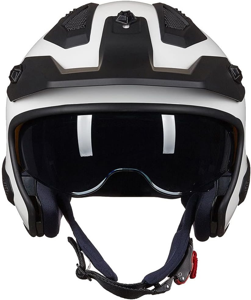 ILM - Casco abierto 3/4 para motocicleta, motocross, ciclomotor, cuatrimoto, vehículo utilitario todoterreno, crucero, scooter, aprobado por el DOT de EE. UU., modelo 726X (negro mate, talla L) - Imagen 16