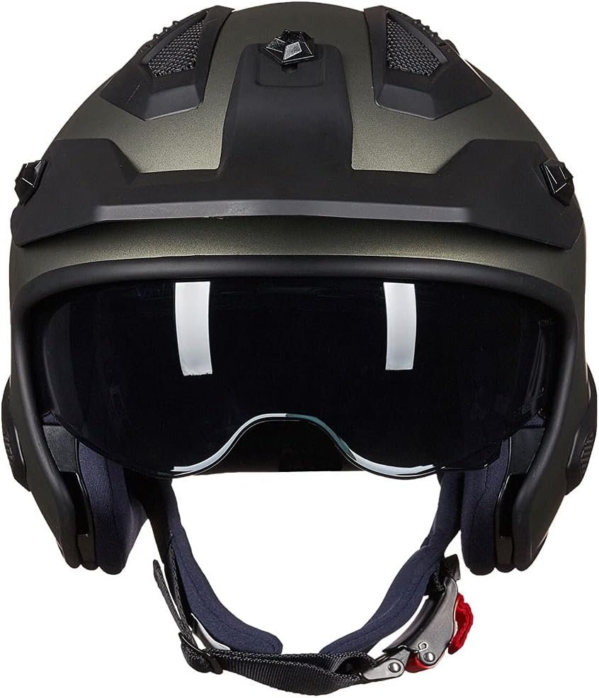 ILM - Casco abierto 3/4 para motocicleta, motocross, ciclomotor, cuatrimoto, vehículo utilitario todoterreno, crucero, scooter, aprobado por el DOT de EE. UU., modelo 726X (negro mate, talla L) - Imagen 24