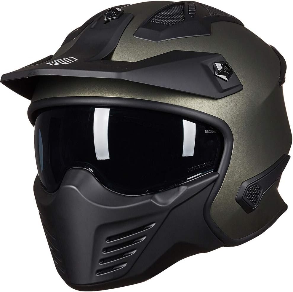 ILM - Casco abierto 3/4 para motocicleta, motocross, ciclomotor, cuatrimoto, vehículo utilitario todoterreno, crucero, scooter, aprobado por el DOT de EE. UU., modelo 726X (negro mate, talla L) - Imagen 27
