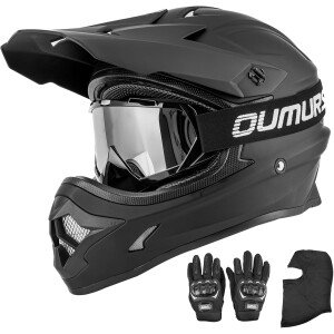 Casco para adultos con gafas de protección, guantes y máscara, hebilla de liberación rápida, visera ajustable, para motocross, cuatrimoto, todoterreno, ciclomotor en pendiente, MX, unisex