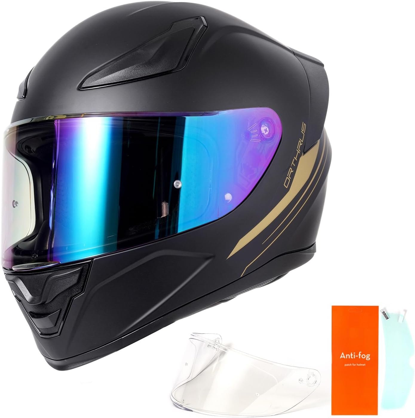 OTS Dual Visor Full-Face Motorcycle Helmet - DOT Certified, Lightweight ABS, Quick-Release Buckle, Washable Liner for Men & Women - Imagen 6