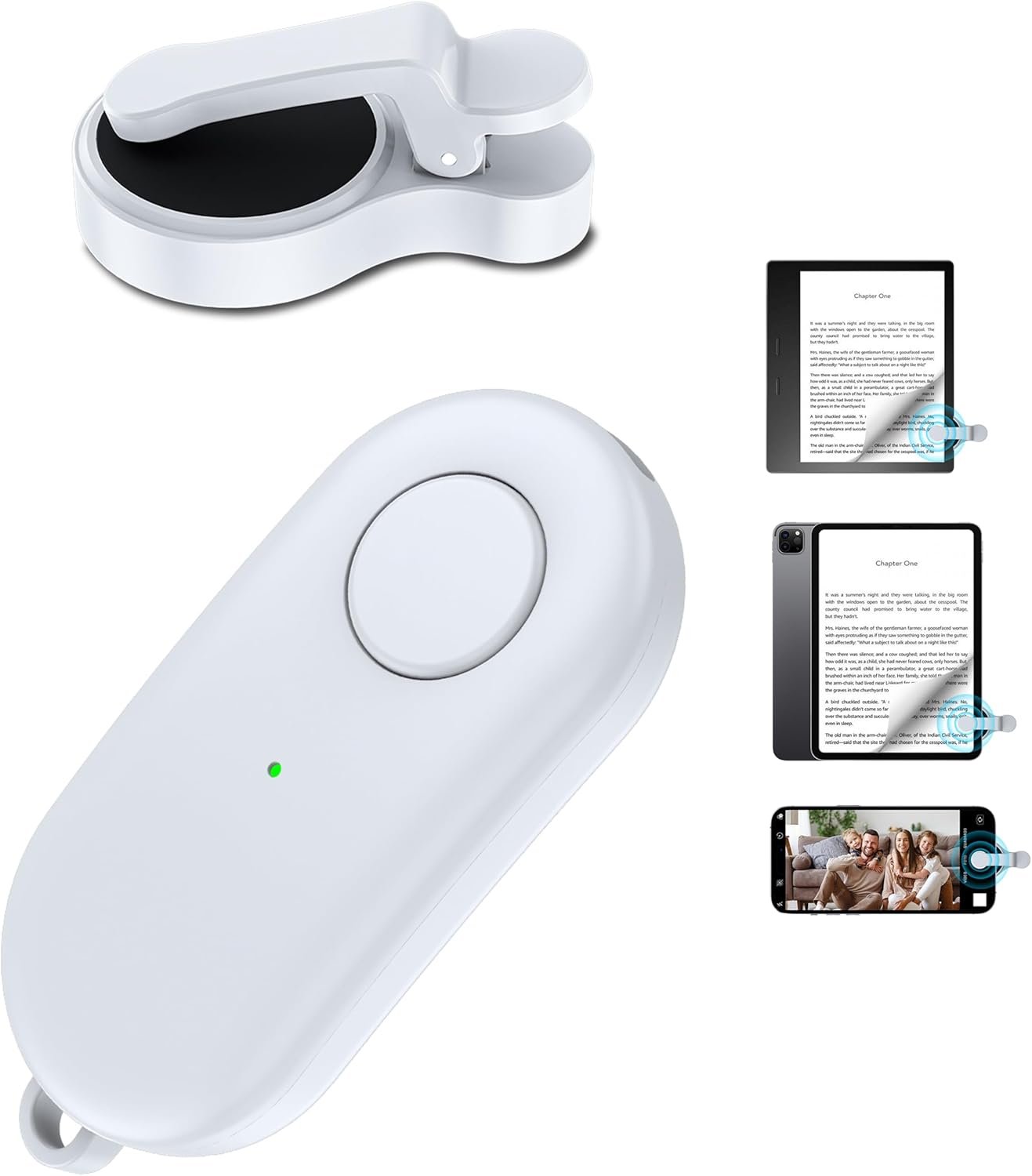 Volteador de página remoto para Kindle Paperwhite, Kindle Oasis, Kobo eReaders, Kindle Clicker, accesorios de volteo de página para iPhone, iPad, tabletas Android, lectura de novelas