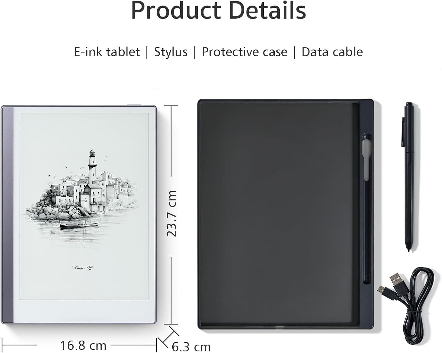 Tablet Android E-Ink ePaper, lector de libros electrónicos Paperwhite, cuaderno digital para tomar notas, papel de dibujo, bloc de notas con gráficos blancos con lápiz óptico y funda, sincronización en la nube y pantalla - Modelo Mini 9.7 pulgadas, color plateado - Imagen 8